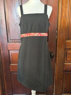 Vintage Y2K No Boundaries Pinstripe Dress Size XL Retro Rockabilly Style